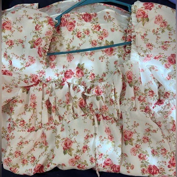 House of CB Princess Rose Print Mini Dress - Plus Cup - Picture 4 of 6